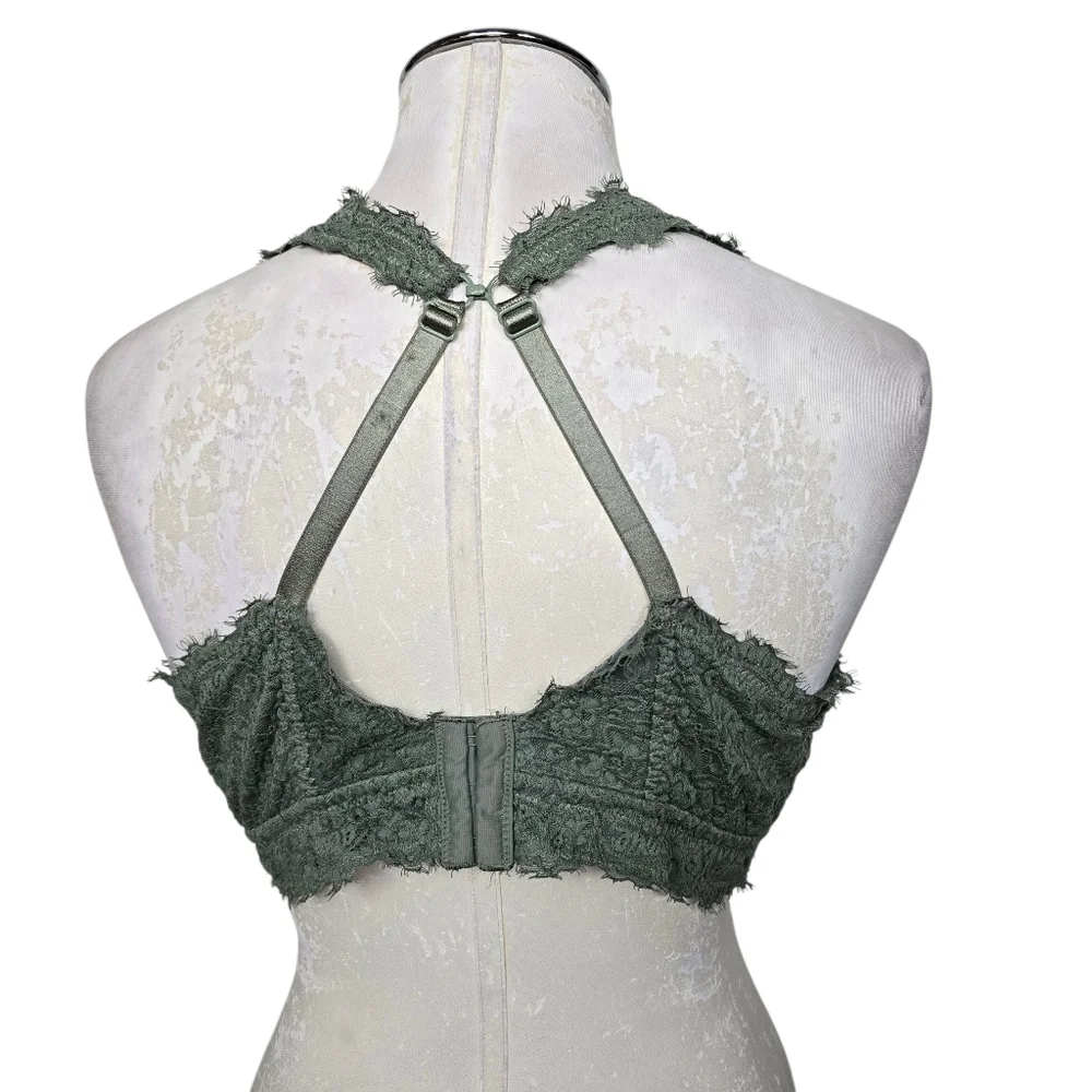 Aerie Green Floral Lined Bralette XL